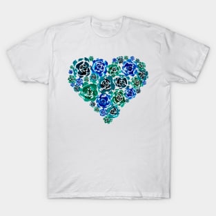 Turquoise Heart of Peonies T-Shirt